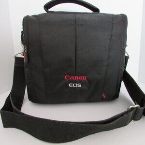 Canon DSRL Camera Bag Black Red Padded Interior Detachable Adjustable Strap